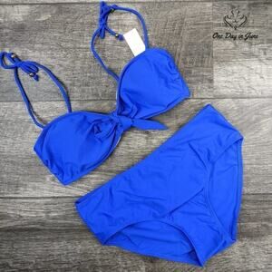 Halcurt Knot Front Modest Bottom Bikini Swimsuit Size M